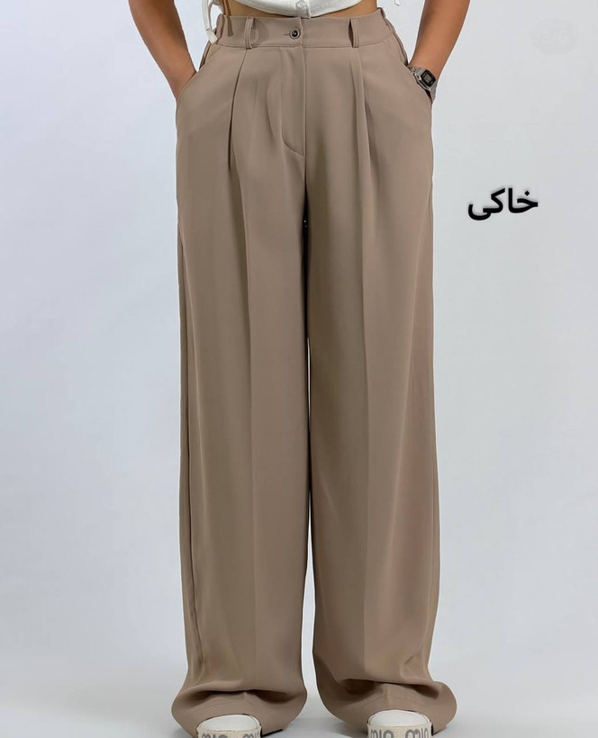 شلوار بگ پارچه ایی زنانه کرپ مورگان مدل فیدان سایز L تا 3XL و با ضمانت اصالت کالا